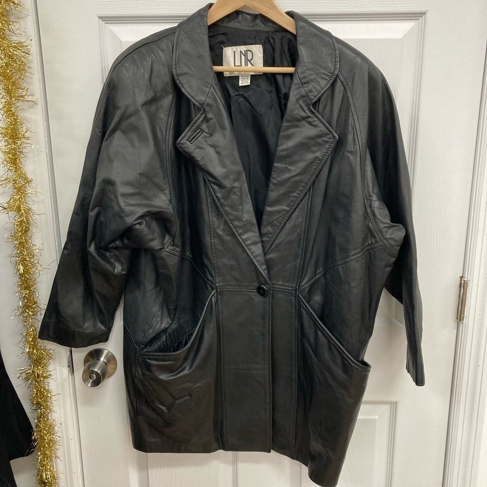 LNR petites Jacket. Black Leather. Size Medium.
